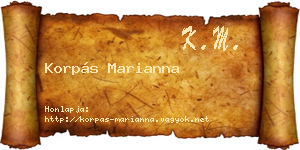 Korpás Marianna névjegykártya